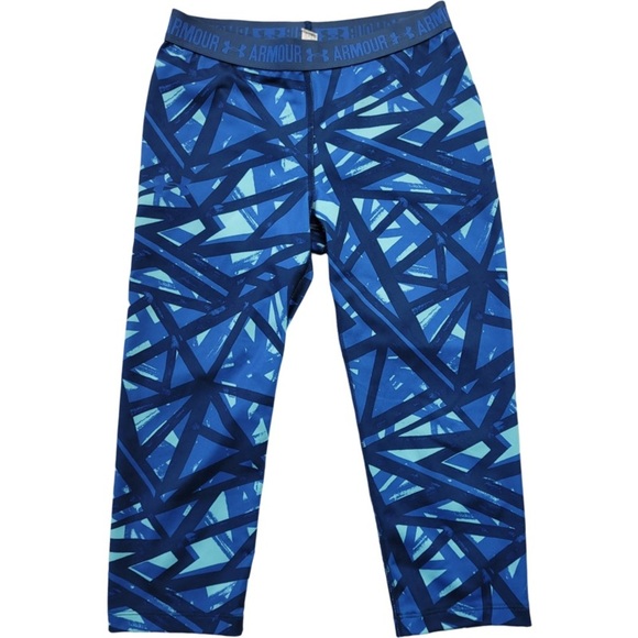 Under Armour Pants - Under Armour woman’s blue printed workout leggings size S
